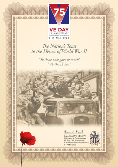 Nations Toast to the Heroes Certificate